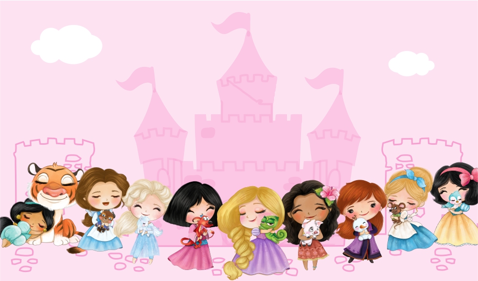 4 Originales stickers personalizados escolares de princesas para niñas