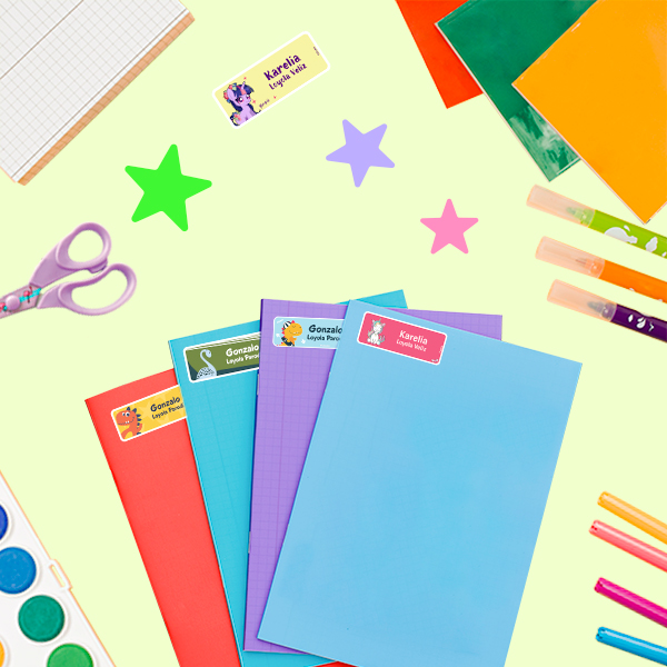 Etiquetas para cuadernos